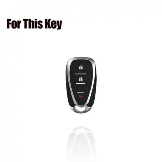 Zinc Alloy Leather Car Key Case Cover For Chevy Camaro Cruze Malibu Volt Bolt EV