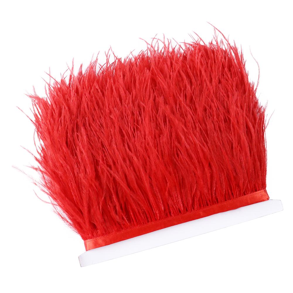 10 Meters Fluffy Colored Ostrich Feather Trim Ribbon 8-10Cm Natural Plumes Sewing Trimmings For Dress Clothing Decoration Crafts