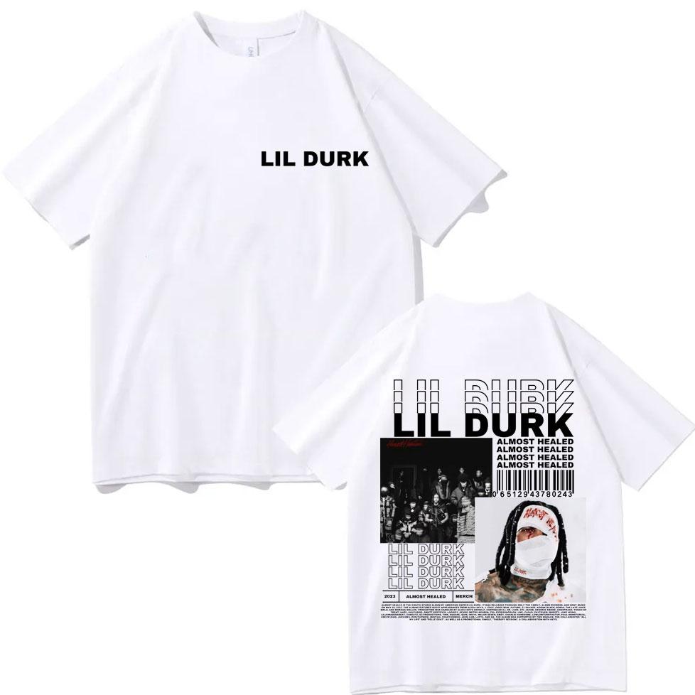 Rapper Lil Durk Music Album Poster Graphic T Shirts Male Hip Hop Vintage Short Sleeve Tshirt Fashion Casual Oversized Tshirts