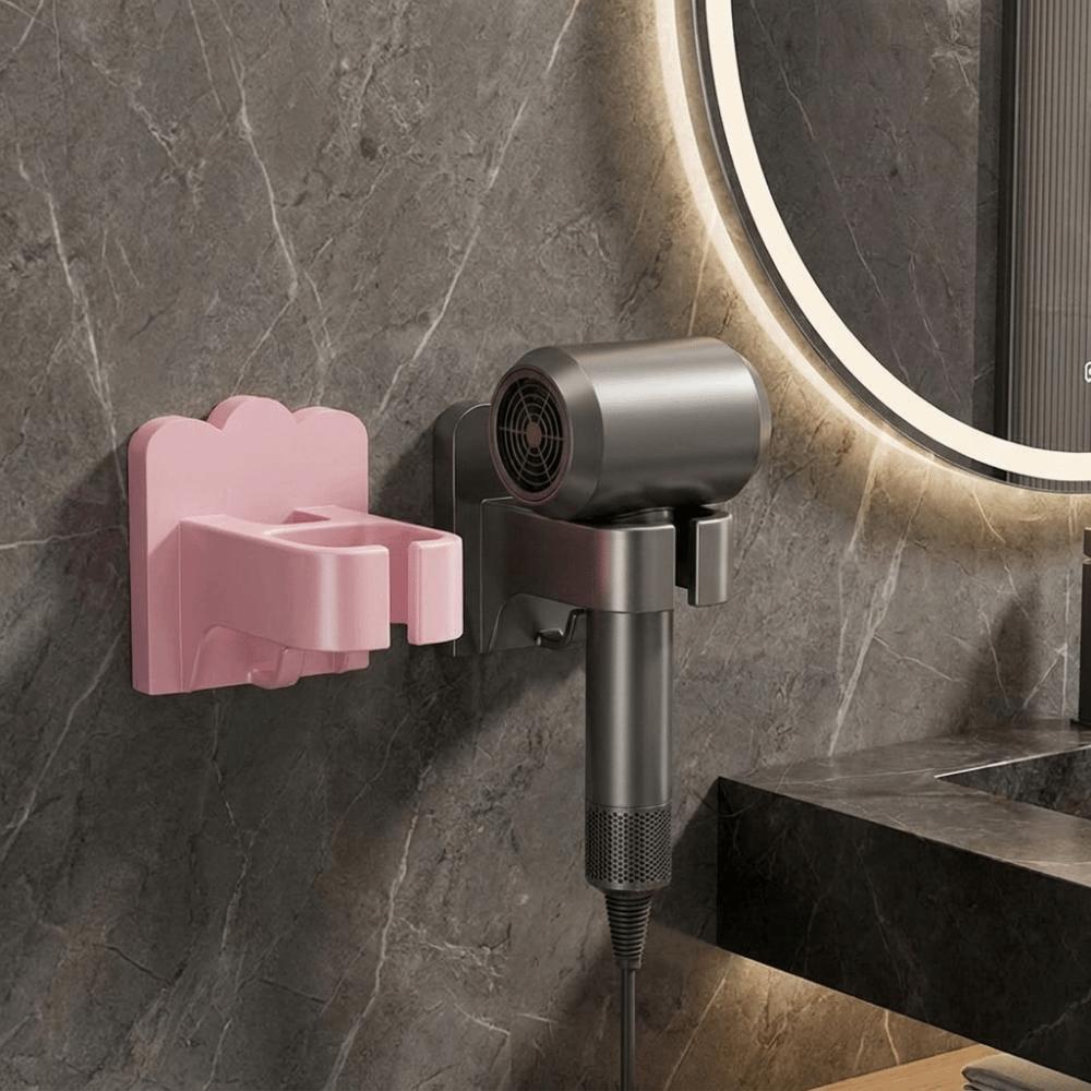 Punch Free Hair Dryer Rack Wall-Mounted Bathroom Shelf Simple Blower Holder Bathroom