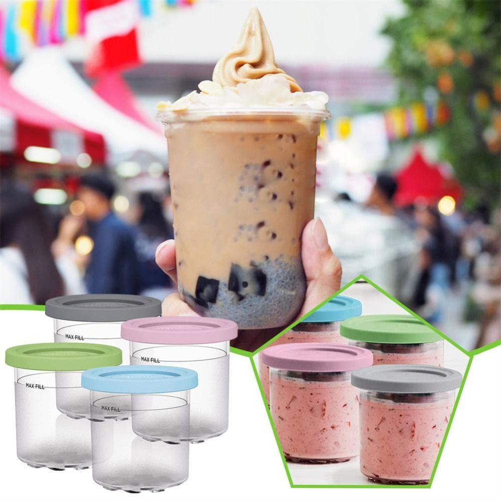 Kitchen Gadgets Ice Cream Pints Cup Storage Jars For Ninja Creami Ice Cream Containers with Lids