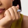 Удобный в носке Керамический клипс для уха Синий Цветочный узор Свисающая серьга Прочный Медный материал Аксессуар для офиса и повседневной носки