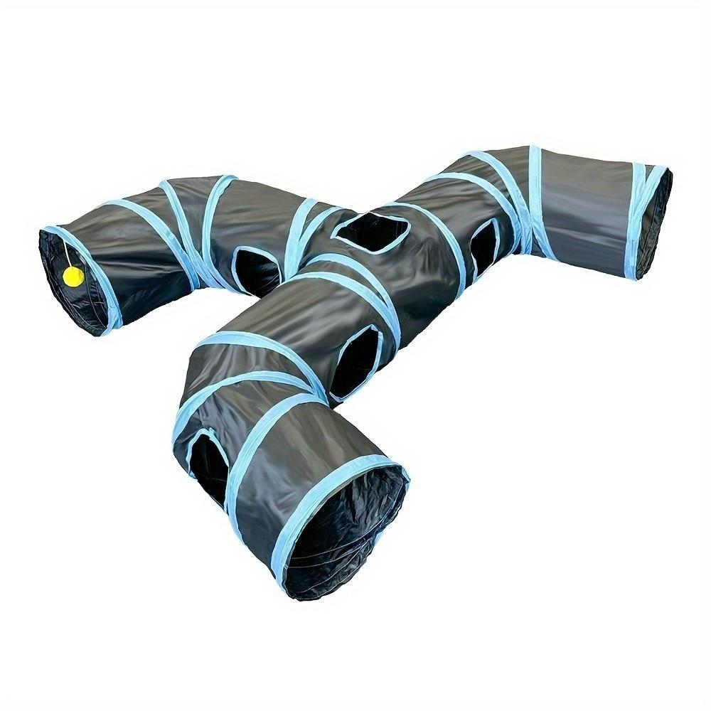 Extended Pet Play Tunnel Three-Way Cat Hiding Cave Funny Cat Hideaway Playtime