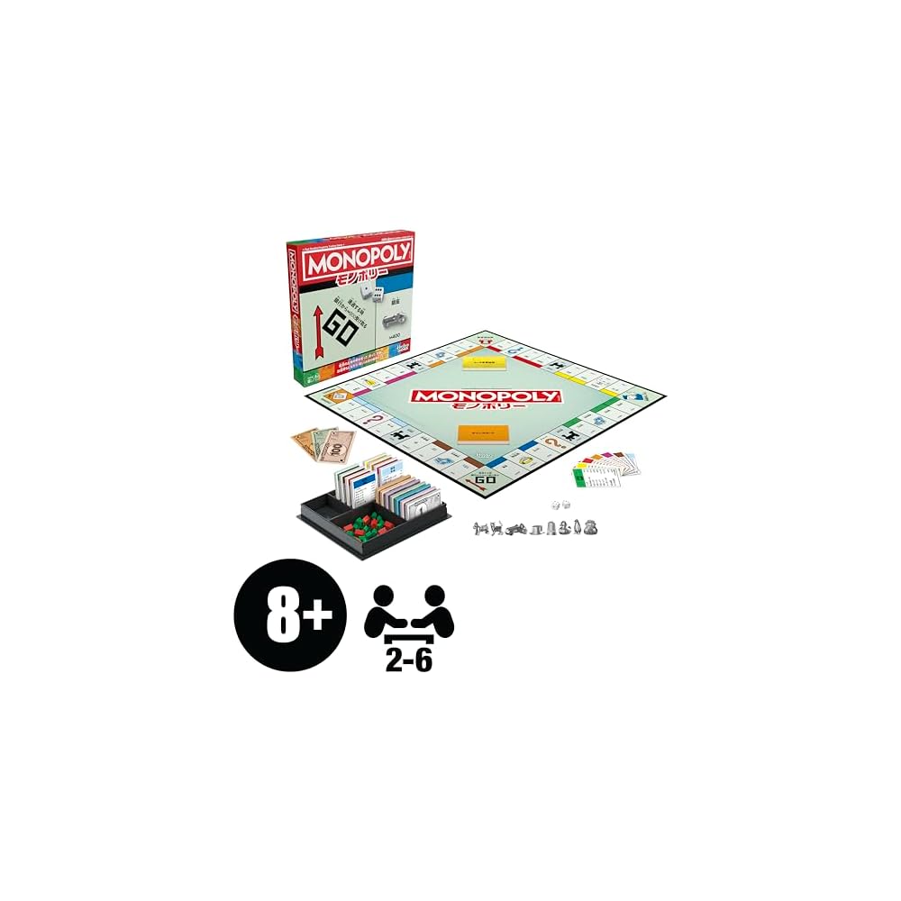 Hasbro Монополия Классическая Настольная Игра с Поддоном для Хранения Большими Фишками для Возраста 8+ 2-6 Игроков