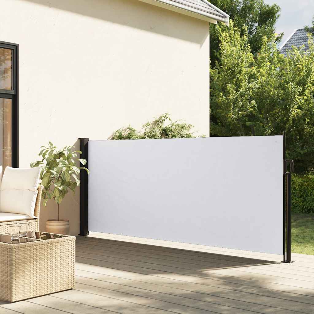 Retractable Side Awning White 100 x 500 cm