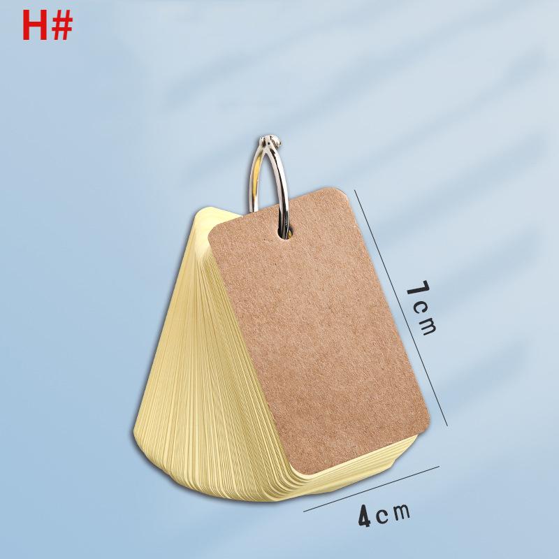 100 шт./кор. блокноты с рукописными картами из воловьей кожи, цветные карты со словами, блокнот для заметок, пустой крафт-бумага, милое кольцо с пряжкой, открытка с буквами