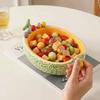 Ceramics Fruit Serving Plate Hami Melon Shape Snack Plate with Fork  Dessert Serving