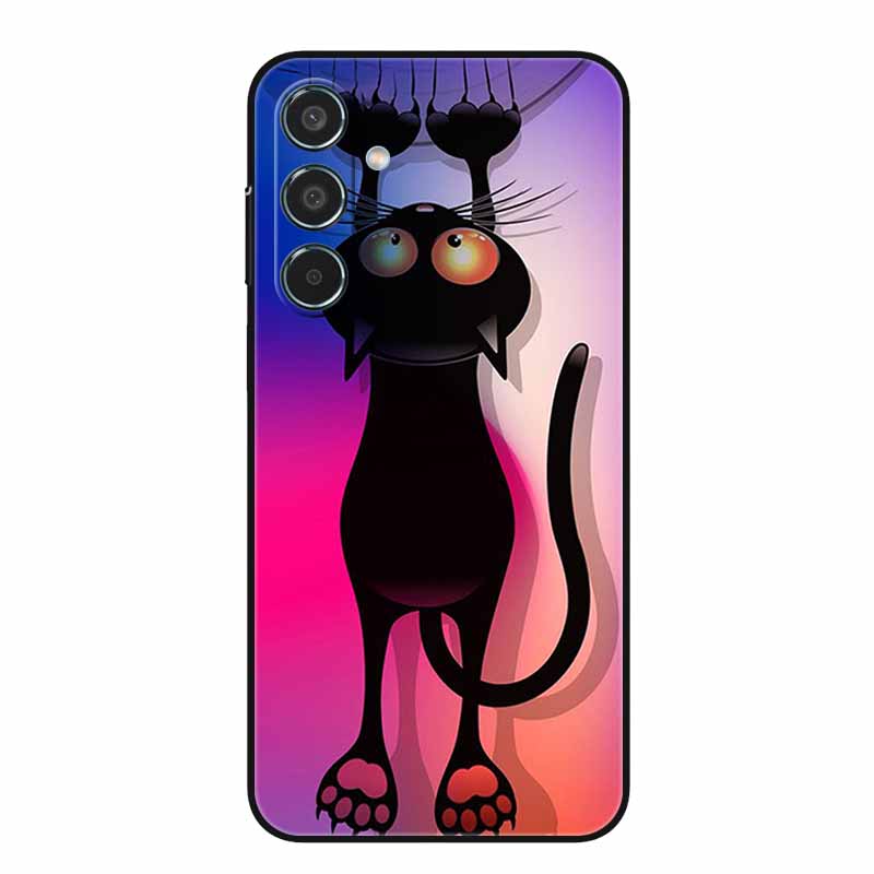 For Samsung Galaxy A55 5G Case Black TPU Silicone Soft Covers for SamsungA55 A 55 A15 A25 A35 5G Phone Shell A 15 4G Bumper Capa