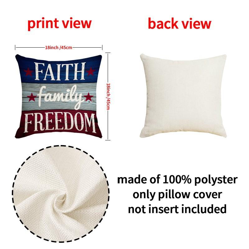 Summer Independence Day Series Throw Pillow Cases Linen Print Living Room Sofa Decorative Cushions