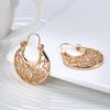 Golden Basket Hoop Earrings for Women Inlay Zircon Vintage Jewelry