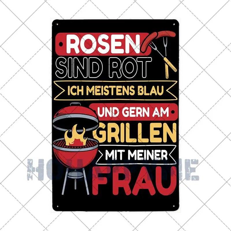 Barbecue Food Hot Dog BBQ Signs Retro Metal Plaque Cafe Bar Pub Signboard Wall Decorative Posters Plate Home Decor 20X30CM