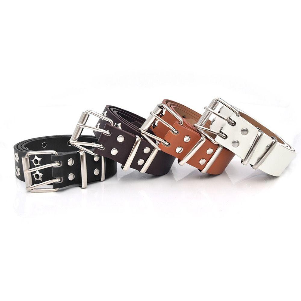 Man Belt Accessories Star Hole Waist Strap Korean Waist Belts Women Waistband Double Grommet Hole