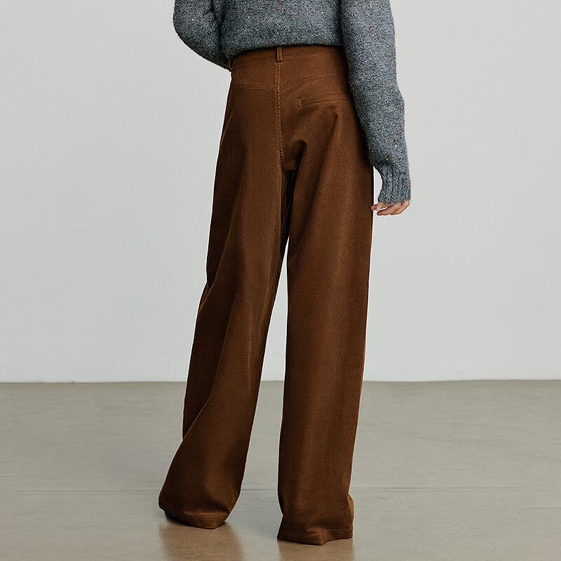 Женские осенние вельветовые брюки-бананы с разрезом и широкими штанинами Chuyu