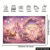 2D flat birthday party banner background - Fantasy castle theme, polyester