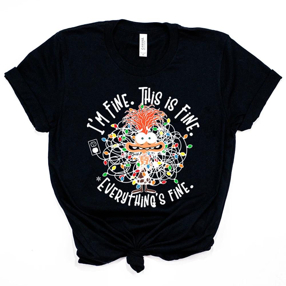Anxiety Christmas Shirt Everything Is Fine TShirt Inside Out Emotions Tee Unisextal Health Christmas Shirt Xmas Matching Tops Gift