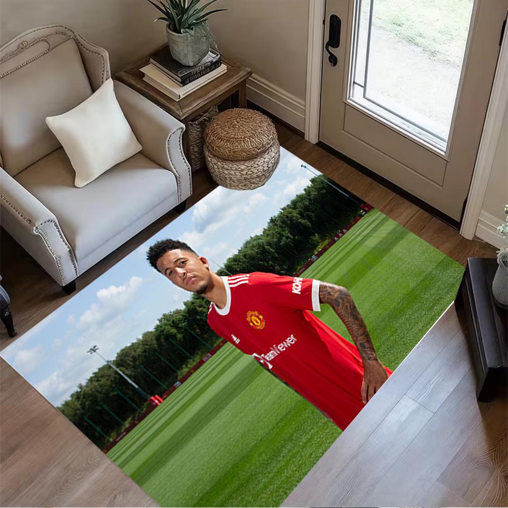 Soccer Player Action Floor Mat Perfect for Decorate room Kitchen Dormitory Dining Room Anti-slip Rug Anime Office Decor
