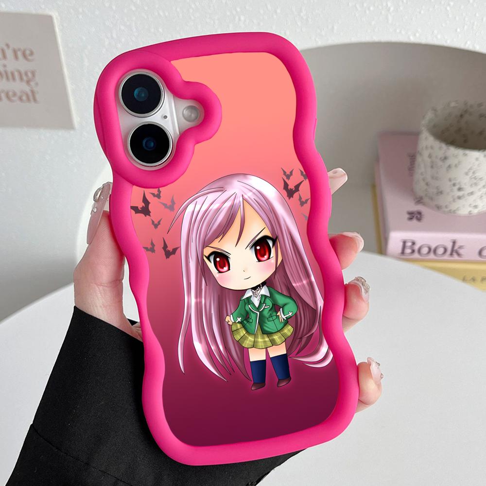 Чехол для телефона Rosario Vampire Мока Акасия для iPhone 17 16 15 14 13 12 11 Air Pro Max Plus Цветной силиконовый чехол с волнистым краем