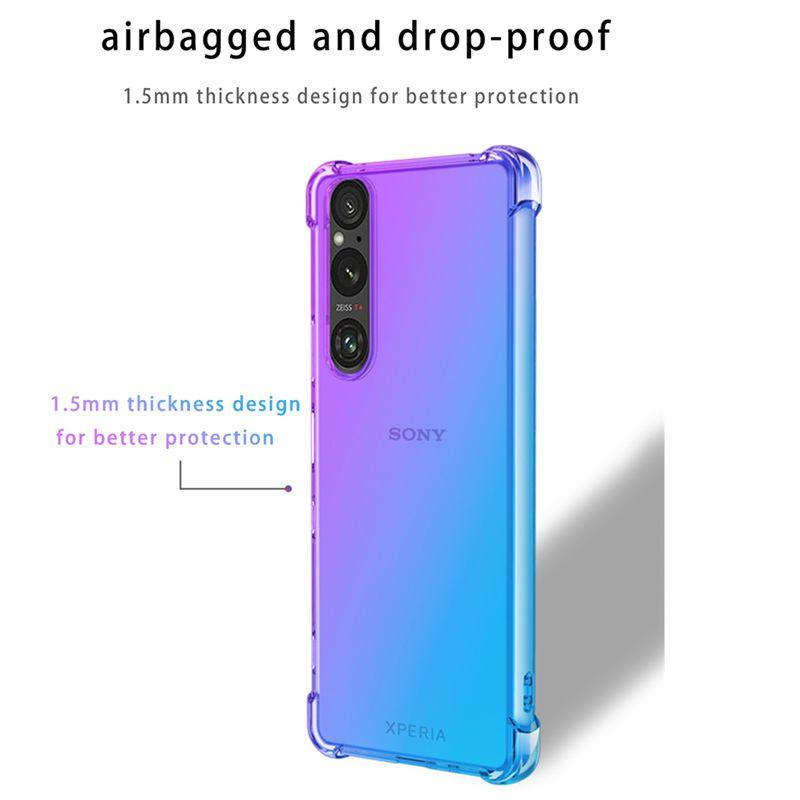 Градиентный силиконовый TPU чехол для Sony Xperia 1 VI 10 V 5 IV III Защитная крышка Ударопрочный Прозрачный Fundas Coque Capa