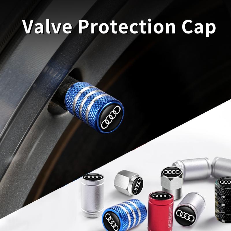 New 4Pcs Car Wheel Tire Valve Caps Air Stem Covers Accessories For 1s S RS Line S7 S8 S5 S6 Quattro RS3 RS4 A6 A7 A8 QRS5 RS6