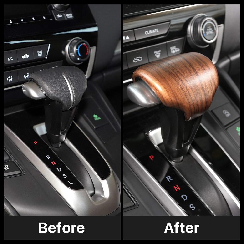AntBooBoo for Honda CRV CR-V 2017 2018 2019 2020 2021 2022 Gear Shift Knob Cover Peach Wood Grain Interior Decoration for CR V (Gear Shift Knob