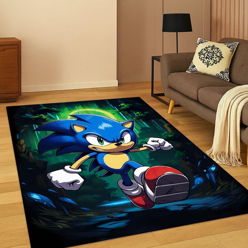 Классический ковер-ковер с изображением ежика из мультфильма S-Sonic для спальни, гостиной, дивана, домашнего декора, детский коврик для пола, нескользящий коврик, подарок