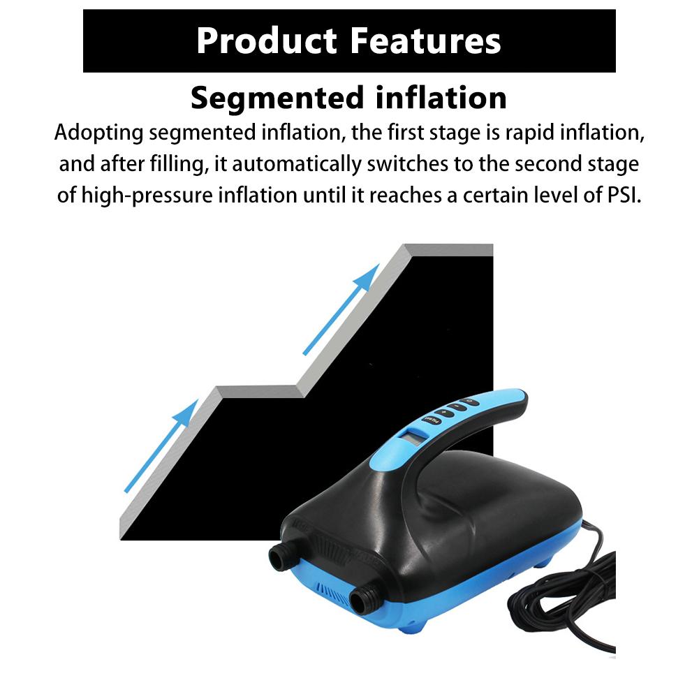 12v 20psi Electric Air Pump High-voltage Lcd Display Air Compressor For Kayak Boat Swimming Pool Air Cushions Ht782