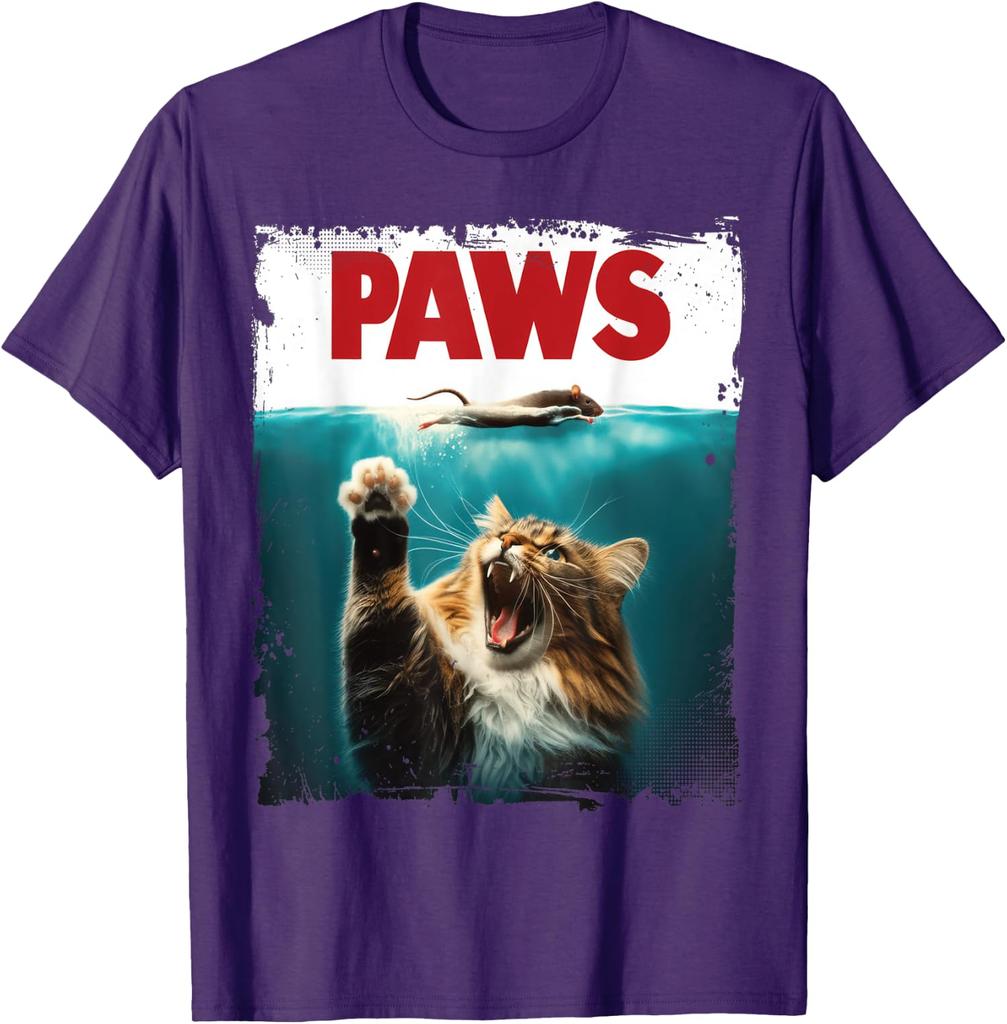 Cute Paws Cat Chasing Mouse Kitten Parody Help Unisex T-Shirt 8