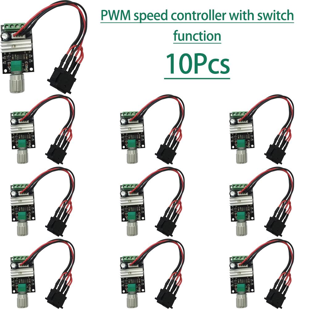 1/5/10/30Pcs PWM DC Motor Speed Regulator 6V-24V 3A Forward Reverse Control Switch Adjustable Speed for DC Motor
