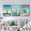 Цветная Европа Путешествия Городской Пейзаж Холст Живопись Франция Ницца Париж Монако Нант Постер Скандинавские Картины для Стен Домашний Декор