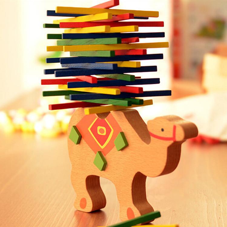 Wooden Childrens Balance Beam Toy With Colorful Blocks For Early Education Development