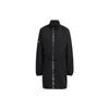 Originals Trefoil Solid Stand Collar Mid-Length Coat-Style Long Sleeve Dress Women Dress Black IA8567