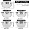 10Pcs Stainless Steel Mixing Bowls Set Multipurpose Soup Basin 5 Sizes Non Slip Nesting Whisking Bowls For Salad Cooking Baking
