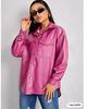 Handmade Shirt Genuine Stylish Soft Lambskin Leather Designer Women Casual Pink