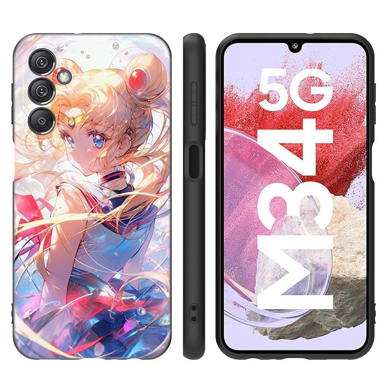 Японский мультяшный чехол Sailor Moom для Samsung Note 10 Lite 20 Ultra M04 M13 M32 4G M14 M52 M53 M54 M55 5G M11 M12 M21 M31 M51