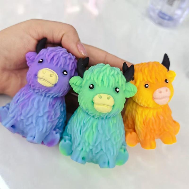 Squishy Maltose Sugar Cow Squeeze Toy Kawaii Cattle Stretchable Slow Rising Fidget Toy For Adults Stress Anxiety Relief Gifts