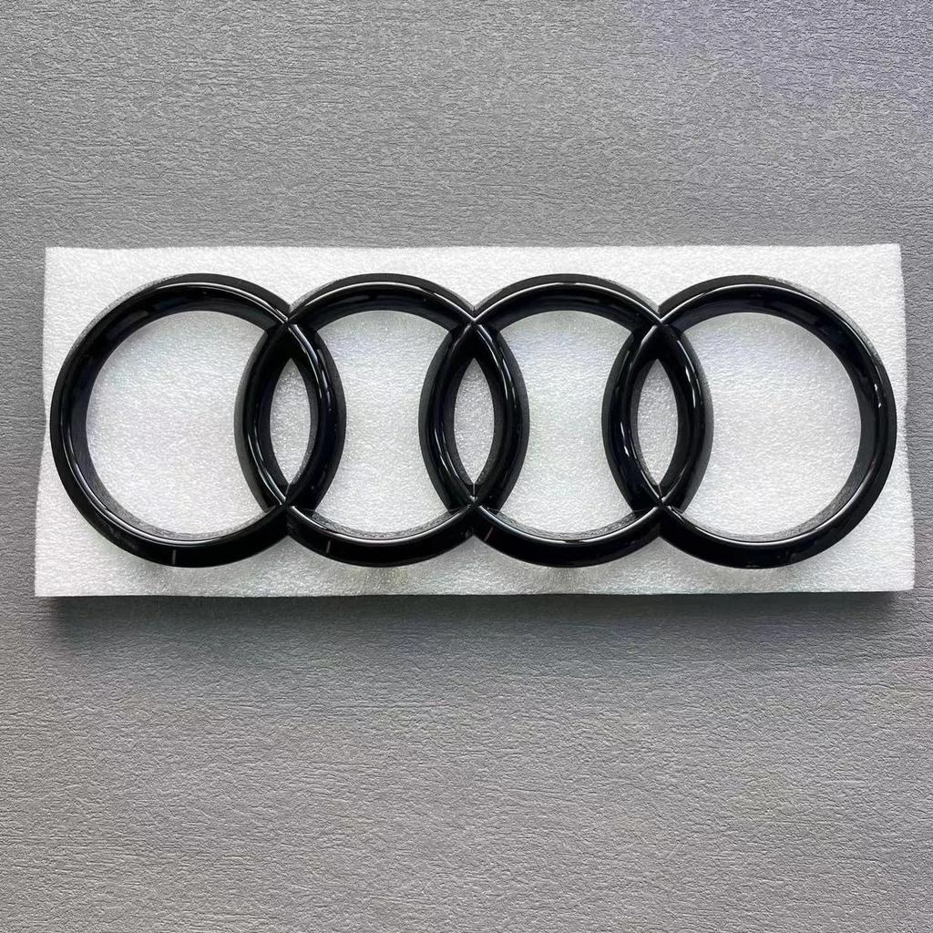 B Black/Silver 4 Ring ABS Car Hood Front Bonnet Grill Rear Trunk Emblem Logo Badge Sticker For A3 A4 A5 A6 A7 Q2 Q3 Q5 Q8 TT