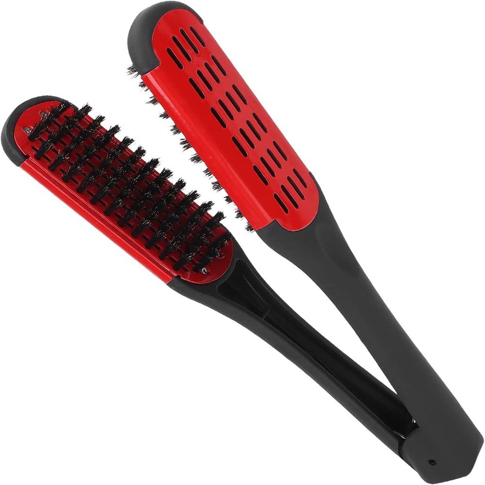 Double Sided Design Hair Straightening Brush Clamp Structure Hair Styling Tool  Detangling