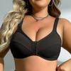 Women's Plus Size Bra Front Closure Wireless Lingerie Adjustable Hollow Out Back Sports Leisure Bras 0Xl-5Xl