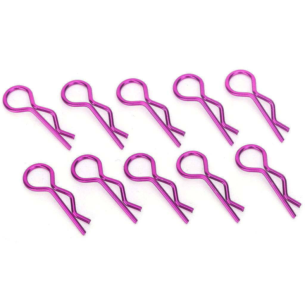 10Pcs RC Car Shell Clip RShape Metal Body Clips Pins for 15 16 18 110 RC Car(Violet ) Violet