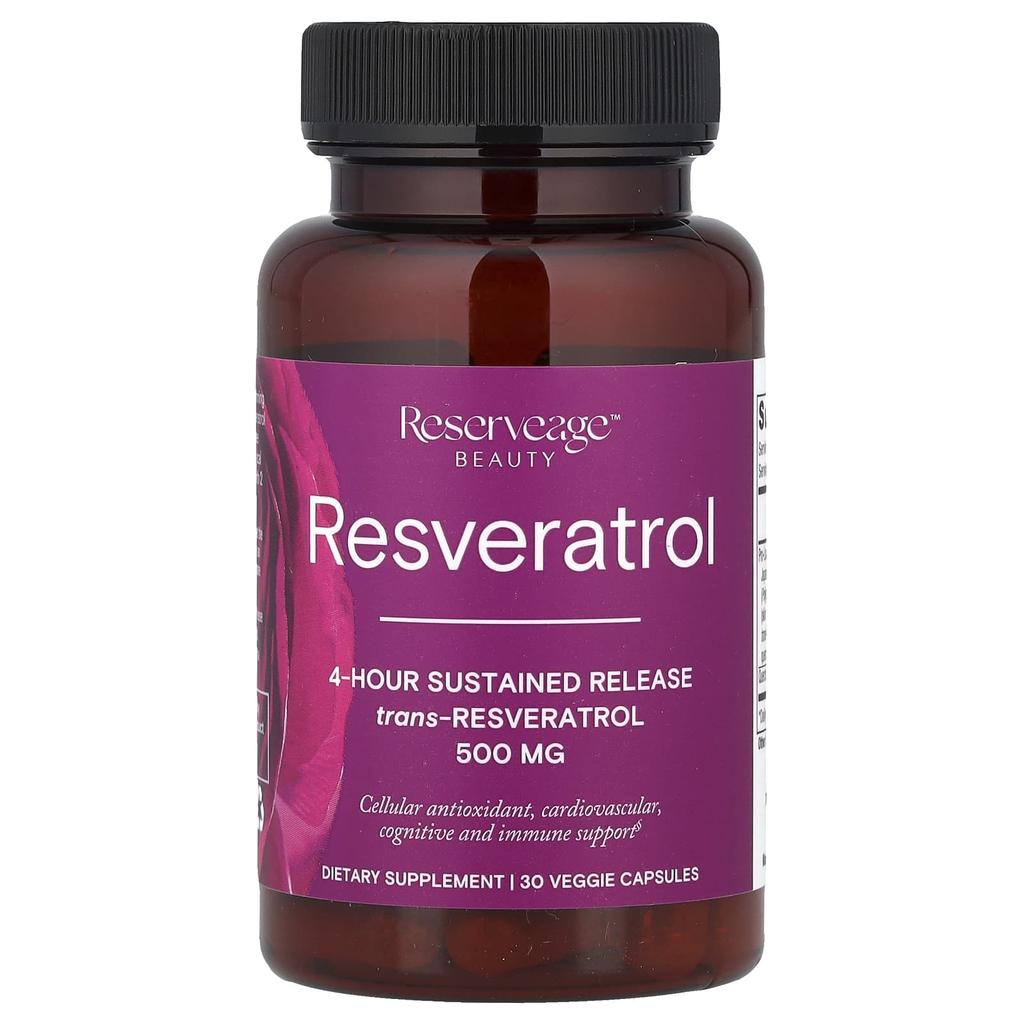 Resveratrol, Trans-Resveratrol, 500Mg, 30 Veggie Capsules