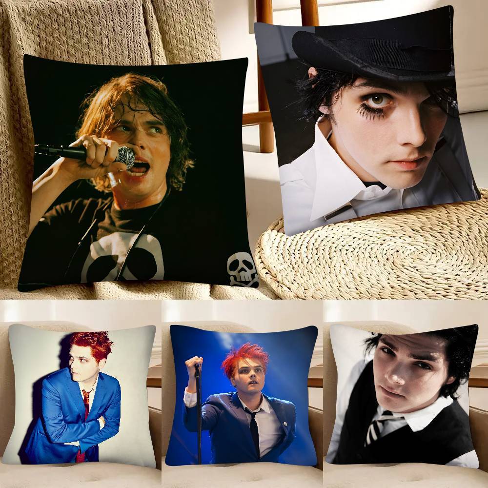 Singer Gerard Way Pillow Case Fashion Square Pillowcase Bedroom Sofa Room Ins Decoration Leisure