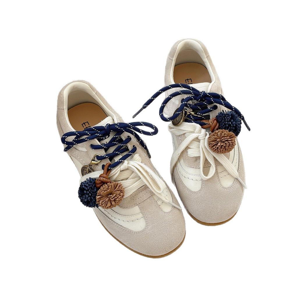 Yueyu Platform Versatile Maillard Pendant Dexun Shoes Women's 2025 Autumn New Leather Sports and Leisure Shoes