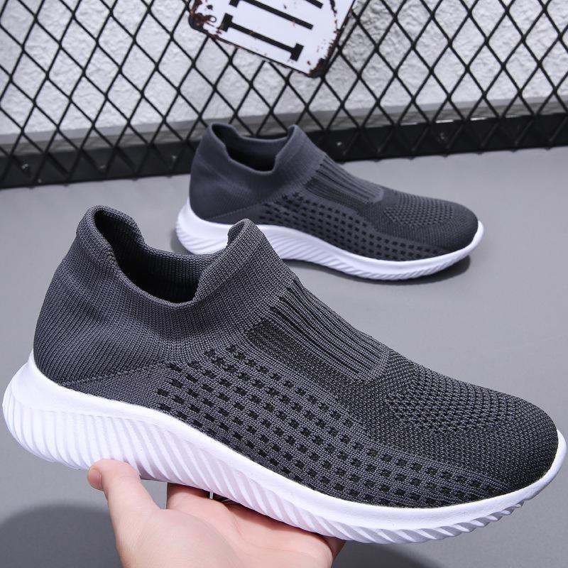 Summer New Men's Fly-woven Mesh Casual Shoes Fashion Trend Sports Shoes One-pedal Socks Men's Shoes