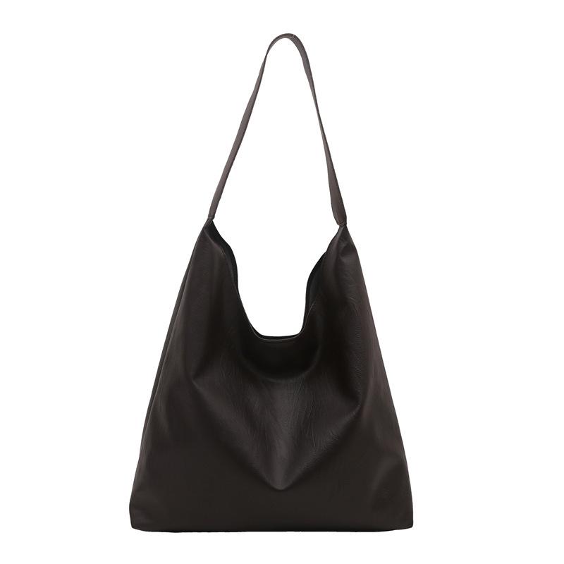 Большая вместимость однотонная популярная сумка-тоут осенняя повседневная сумка для поездок на работу на плечо модная персонализированная сумка