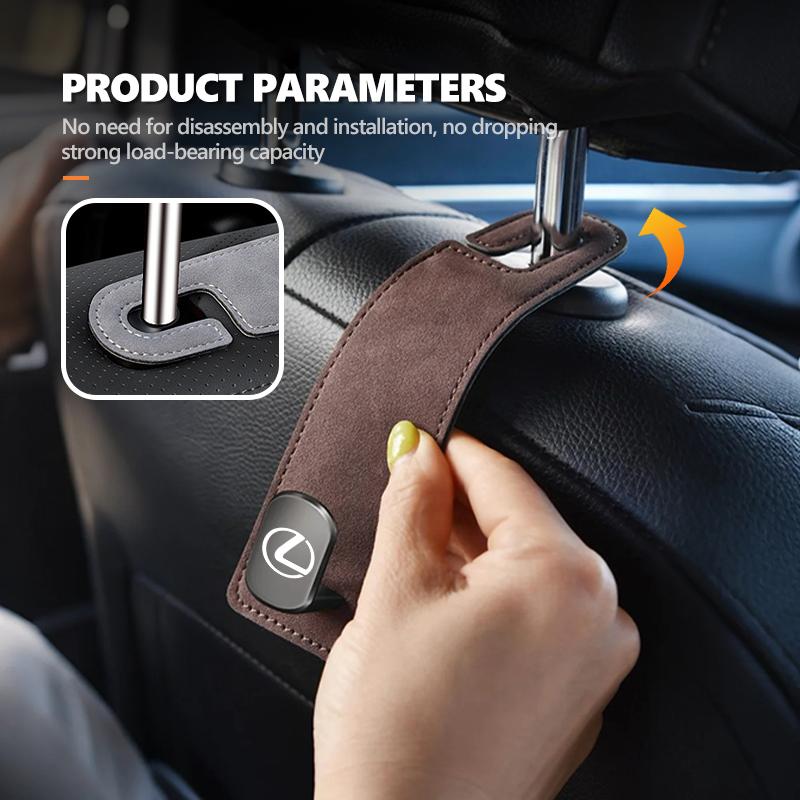 For Lexus Suede Multifunction Portable Car Seat Hook Storage Hanging Hanger RX350 IS250 IS200 GS300 LX570 RC350 UX250h ES350