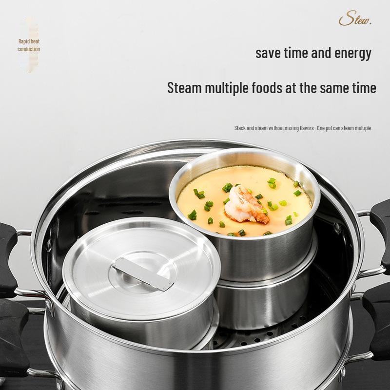 Stainless Steel Steamed Egg and Custard Bowl with Lid – High Temperature Resistant for Baby and Home