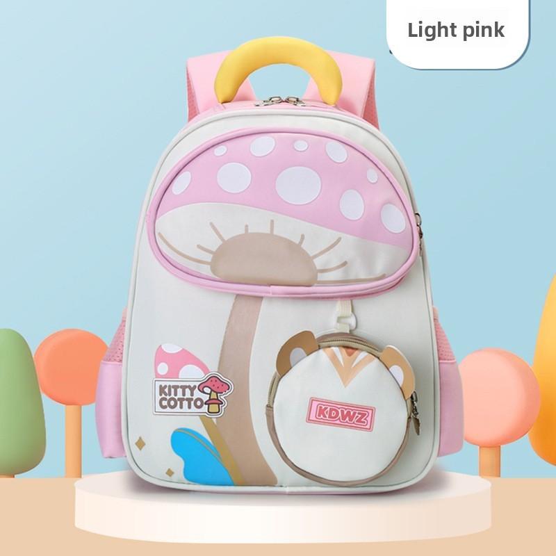 Preschooler Cartoon Mushroom Backpack With Air Cushion Straps For Daycare And School Use