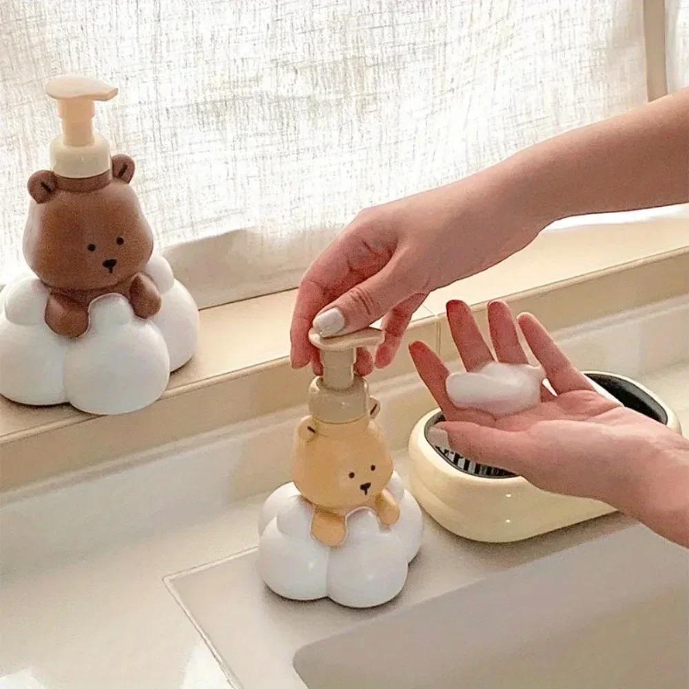 1 шт. Мультяшный медведь Пенообразующая бутылка Нажимная бутылка-спрей Ванная комната Дезинфицирующее средство для рук Шампунь Бутылка с помпой Портативный дозатор мыла