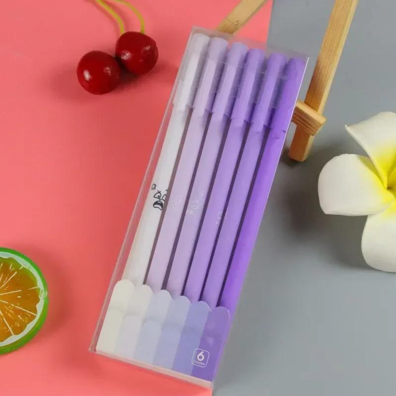 6 шт./набор Милая мультяшная гелевая ручка Корейская мода Милые ручки-шарики с котятами для студентки 0,5 мм Ручка с черными чернилами Школьные принадлежности