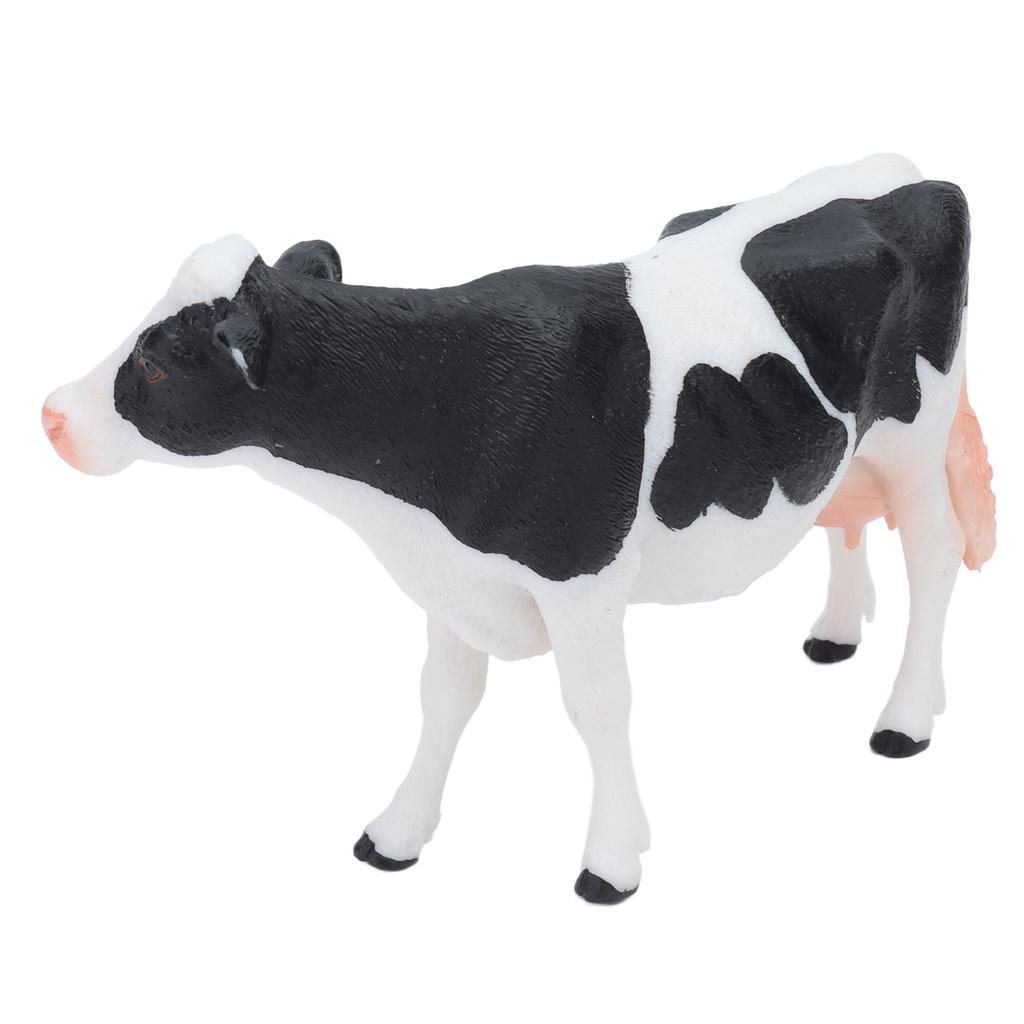 Simmental Cattle Figurine Plastic Realistic Cow Black White for Home Desk Decoration Party Gift